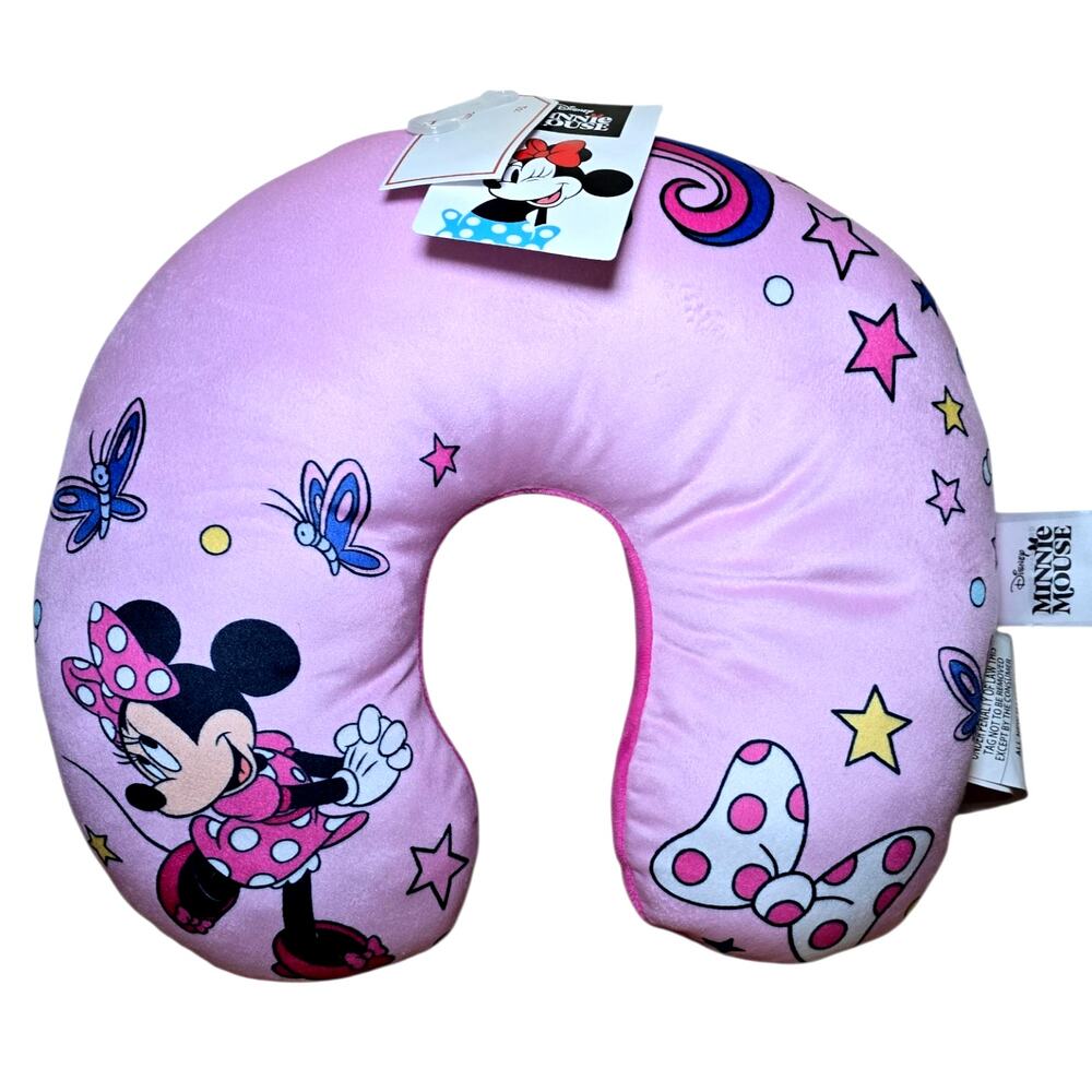 Disney Minnie Mouse Kids Travel Neck Pillow Pink Memory Foam U-Shaped Support